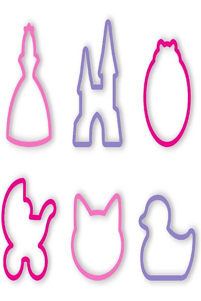 TESCOMA Delicia Kids Cookie Cutters for Girls – 6 Pcs, Assorted, 47.5 x 8 x 1.9 cm
