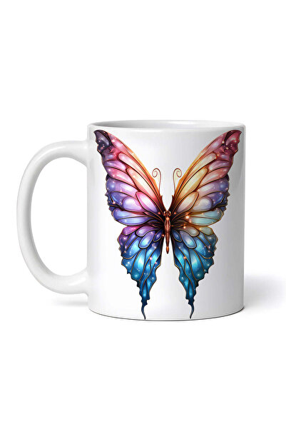 OEM Personalized white mug, Rainbow Butterfly Spring, INOVATIX®. 330ml