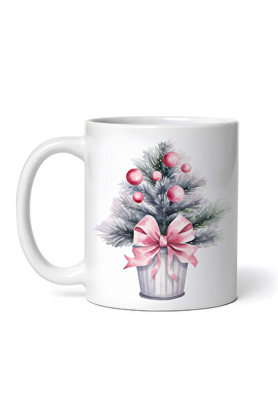 OEM Cană albă personalizată, ghiveci argintiu cu brad de Crăciun, INOVATIX®. ...