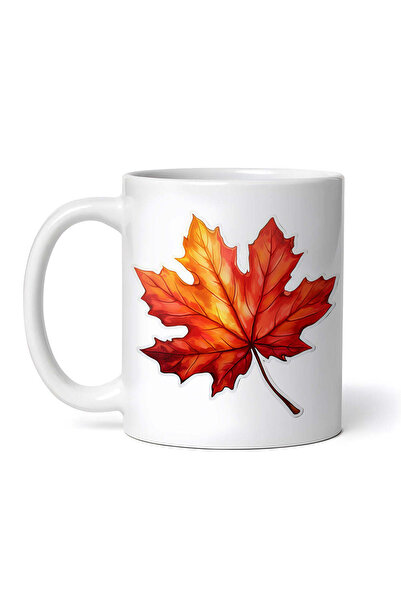 OEM Cană albă personalizată, Frunză de toamnă, INOVATIX®. 330ml