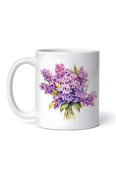 OEM Personalized white mug, Lilac flowers Rossa, INOVATIX®. 330ml