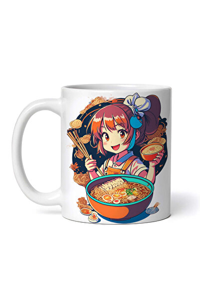 OEM Εξατομικευμένη λευκή κούπα, Ramen Girl, INOVATIX®. 330ml
