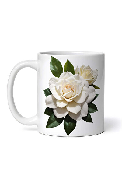 OEM Cană albă personalizată, floare Gardenia, INOVATIX®. 330ml