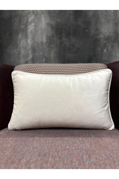 Fabricland Husa de perna din catifea de matase de culoare cremata importata 30x50cm