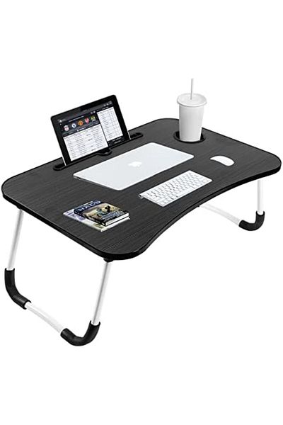 NEXIFY Portable Folding Laptop Desk for Bed with iPad and Cup Holder Adjustable Lap Tray Notebook
