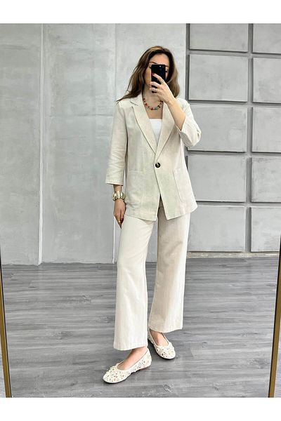 Coral Single Button Jacket Natural