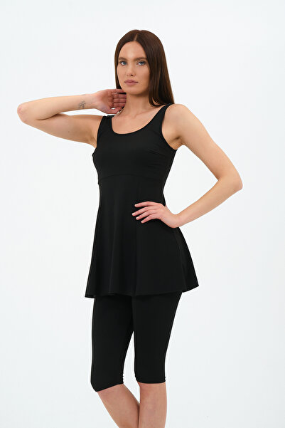 sandsunsea textile product Kadın Düz Likralı Taytlı Elbise Mayo