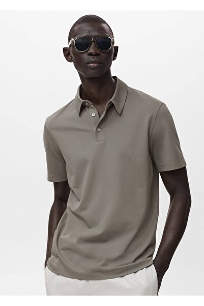 MANGO Man Pamuklu pike polo gömlek