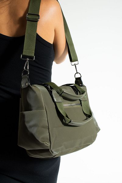 Sanmoris 1383 Women's Multi-Eye Water Resistant Adjustable Cross Strap Khaki Hand and Shoulder Bag