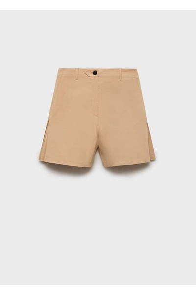 MANGO Woman Pileli düz kesim şortlar