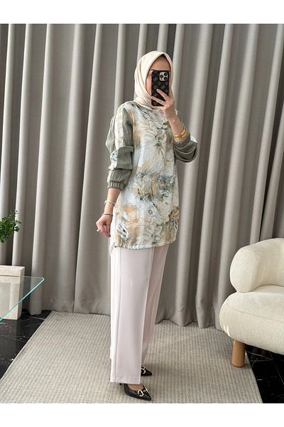 FUAT GÜRSEN Silk Kupra Ethnic Patterned Tunic