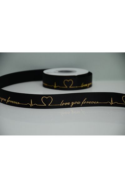ÇINARASYADAHOME Grogren Ribbon 2.5 cm X 23 Meters Love You Gold Written