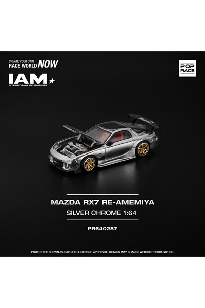 HOT WHEELS Pop Race 1/64 Mazda RX7 RE-Ameniya - Gümüş Krom PR64-287