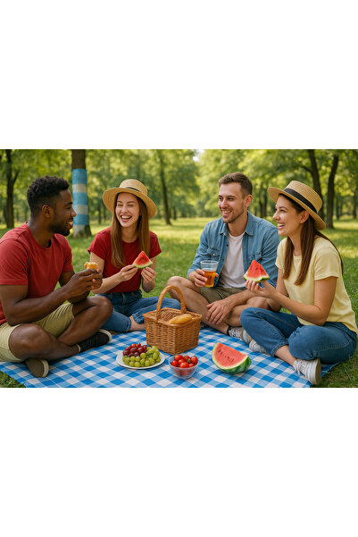 Dekals 16 قطعة مفرش طاولة منقوش باللون الأزرق مقاس 100 × 150 سم