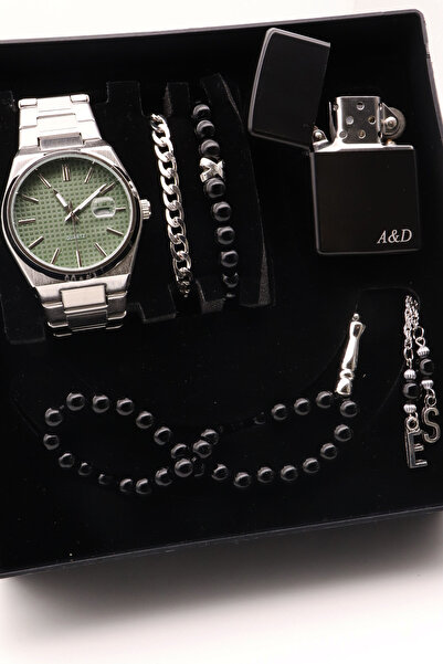 Northwatch Kişiye Özel Çelik Erkek Saat, Özel Çakmak , Bileklik Ve Tesbih Seti