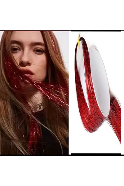 AresTokaAksesuar Tinsel Hair Silvery Luminous Color Hair Accessory