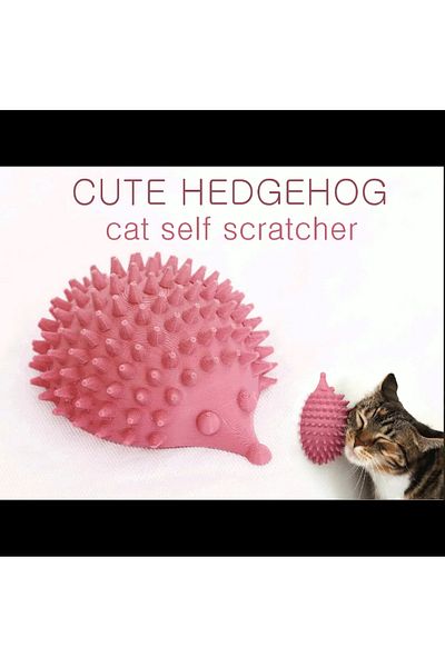 Wuun Store Cat Itching and Rubbing Apparatus Hedgehog Pink