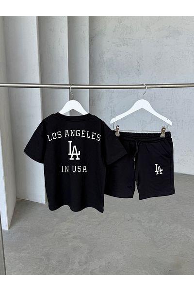KAPROLLI Unisex Girls Boys Tshirt Shorts Set - 95% Cotton 5% Lycra Printed Patterned Washable Quality Fabric