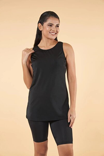 gd goldoremi 2566-100 Large Size Women's Solid Color Tights Swimsuit