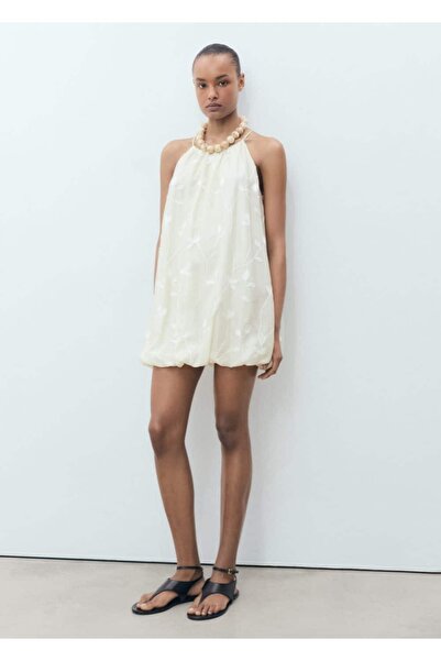 MANGO Woman Balon stil halter elbise