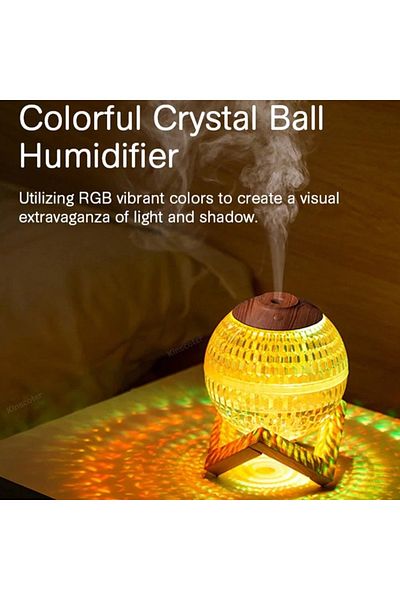 Generic Frixen 2-In-1 Mini Colorful Night Light Crystal Ball Humidifiers For Bedroom Portable Cool Mist Humi