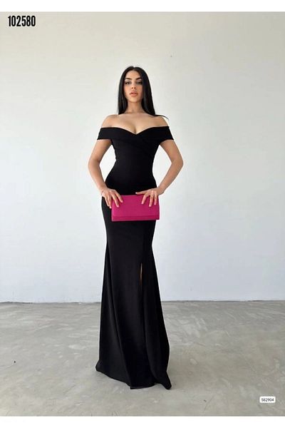 Mandlyz Evening & Prom Dress - Black - Cold Shoulder