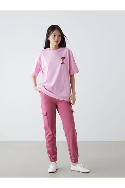 LC Waikiki Γυναικείο μπλουζάκι με στάμπα LCW Vision Crew Neck (S5)