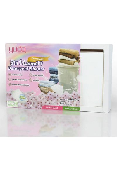 OEM Innovative 5 In 1 Laundry Detergent 50 Wipes = 100 Washes, Personalized Cherry Blossom Fragrance