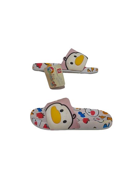 GEZER Girl's Slippers Anti-Slip Sole Duck Pattern Powder