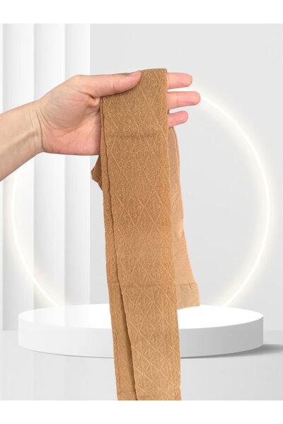 İntive Lingerie Ebony Lace Pattern Look Toeless 20 Den Diamond Patterned Pantyhose