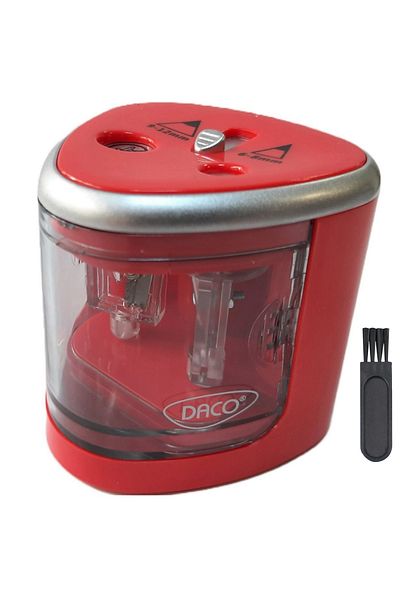 daço Double electric pencil sharpener, DACO, with batteries + FLR cleaning brush