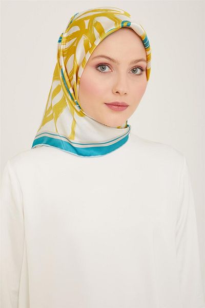 Armine Μεταξωτό κασκόλ Sura 91234D (S ) 90 x 90 Petrol Blue - 05