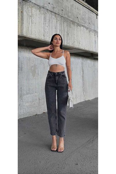 geenz manifacture Ακορντεόν Ψηλόμεση Lycra Mom Jeans Skinny Leg Jeans