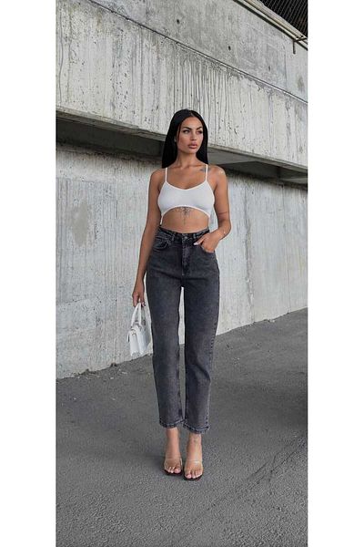 geenz manifacture Ακορντεόν Ψηλόμεση Lycra Mom Jeans Skinny Leg Jeans