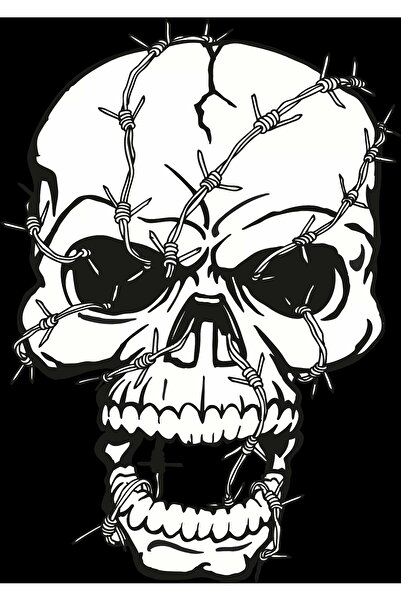 Reysa Tasarım ملصق جمجمة برق مقاس 10 × 10 سم ملصق ملون