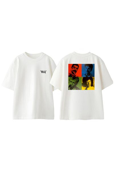 THEWERT Μπλουζάκι Queen Heads Design Back Printed Βαμβακερό λευκό oversize μπλουζάκι