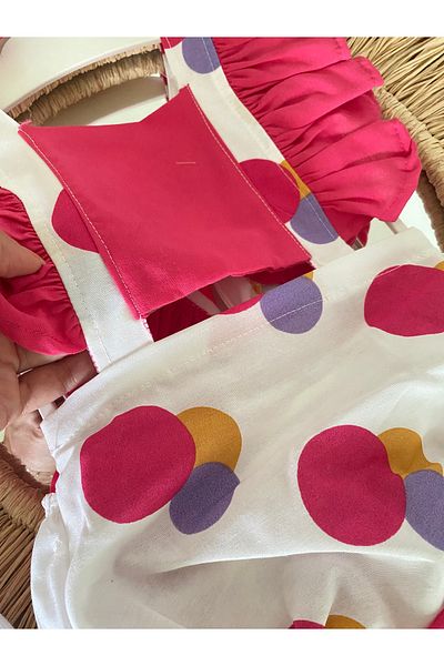 EBRU ÖZÖRGÜCÜ Girl's Pompom Romper Bandana and Socks Set