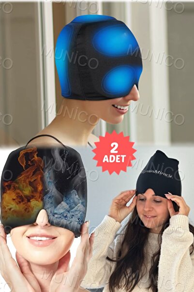 Munico 2 Adet Baş Ağrısı Kafa Sargısı Sıcak Soğuk Jel Şapka Jel Buz Paketi Iş...