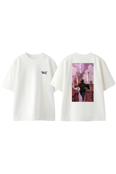 THEWERT Attack On Titan Hanji Design Rukotvorska Torba Štampano Pamuk Bela Ov...