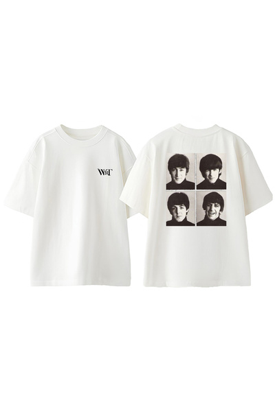 THEWERT The Beatles Four Men Design Leđa Štampano Pamuk Bela Oversize kroj T-...