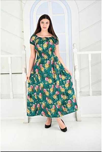 Fibula Madonya Collar Standard Size Short Sleeve Giped Viscose Fold Dress