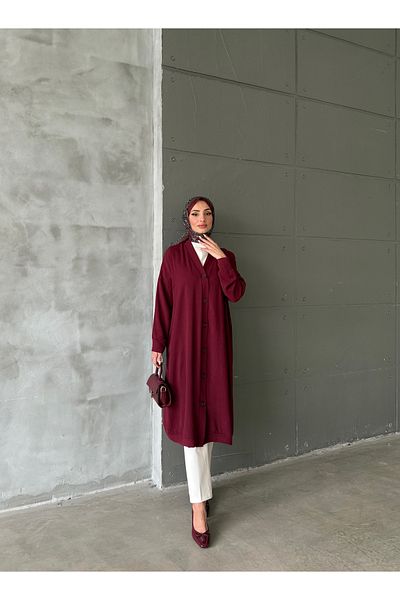 Aranlı tekstil Cap & Abaya - Bordeaux - Oversize