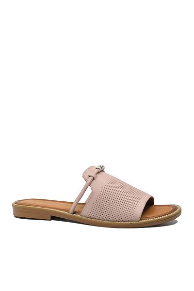 Dogati Flat Women's Slippers Dogati Pink Powder Natural Leather MIR 11007