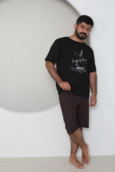 FAMES PİJAMA Summer Men's Shorts Suit