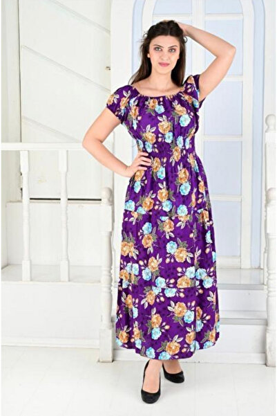 Fibula Madonya Collar Standard Size Short Sleeve Giped Viscose Fold Dress