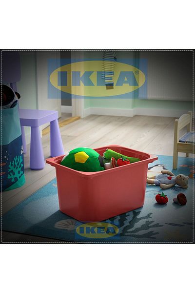 IKEA Trofast Toy Storage Box, Red, 42X30X23 cm