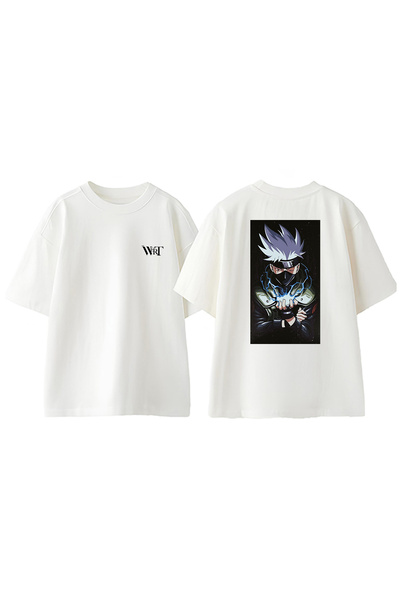 THEWERT Naruto Kakashi beli dizajn rukavac Štampano Pamuk beli Oversize kroj ...