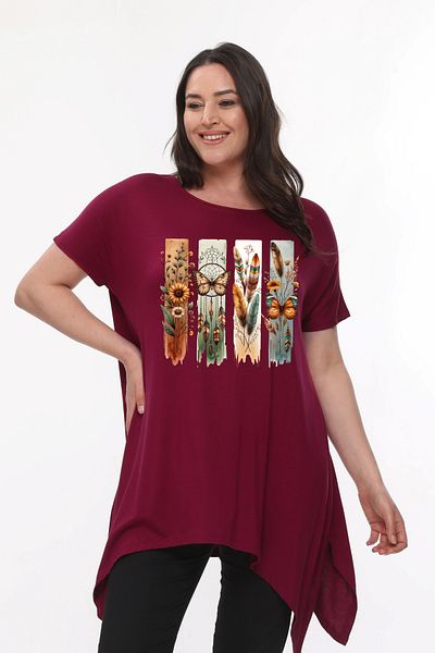 Curvy Trend Plus Size Blouse - Bordeaux - Plus Size