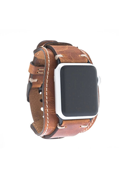 Genel Markalar Apple Watch Uyumlu Deri Kordon 42-44-45mm Cuff V18