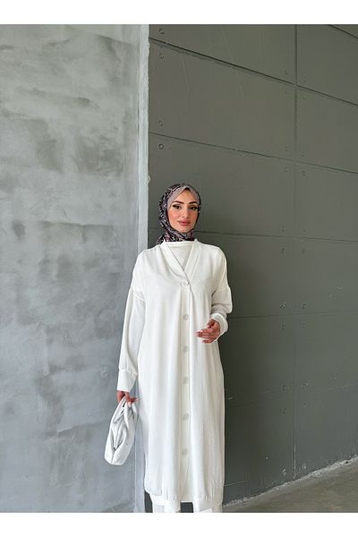 hacer ayaydın Cap & Abaya - White - Oversize
